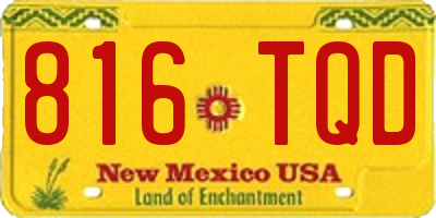 NM license plate 816TQD