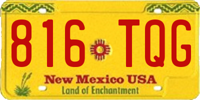 NM license plate 816TQG