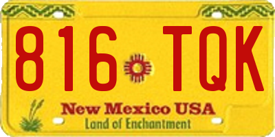 NM license plate 816TQK