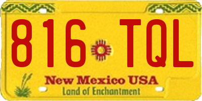 NM license plate 816TQL
