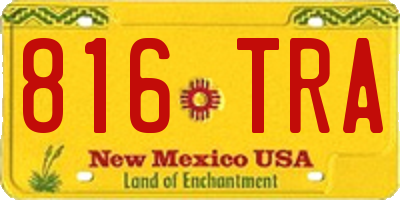 NM license plate 816TRA