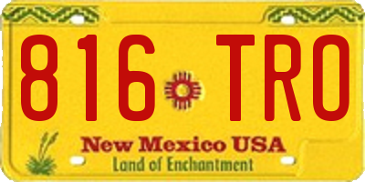 NM license plate 816TRO