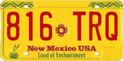 NM license plate 816TRQ