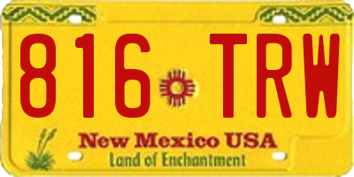 NM license plate 816TRW