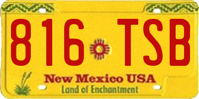 NM license plate 816TSB