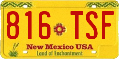 NM license plate 816TSF