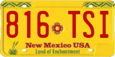 NM license plate 816TSI