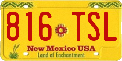 NM license plate 816TSL