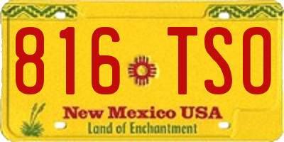 NM license plate 816TSO