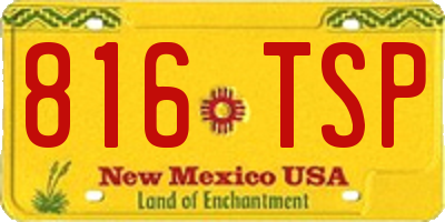 NM license plate 816TSP