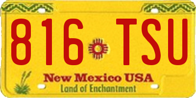 NM license plate 816TSU