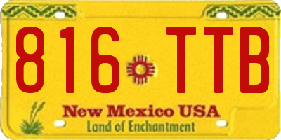 NM license plate 816TTB