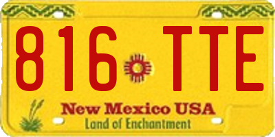 NM license plate 816TTE