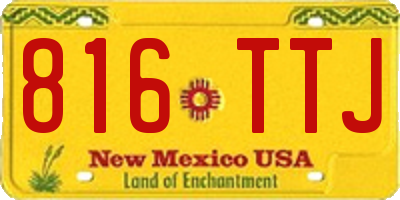 NM license plate 816TTJ