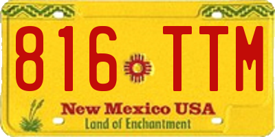 NM license plate 816TTM