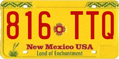 NM license plate 816TTQ