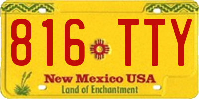 NM license plate 816TTY