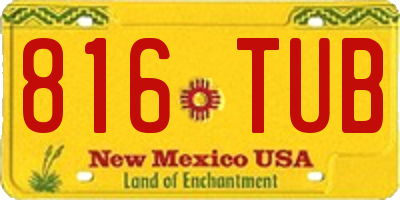 NM license plate 816TUB