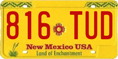 NM license plate 816TUD
