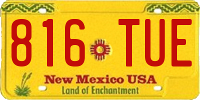 NM license plate 816TUE