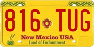 NM license plate 816TUG
