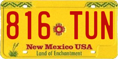 NM license plate 816TUN
