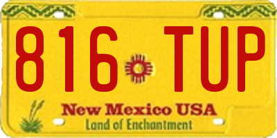 NM license plate 816TUP