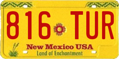 NM license plate 816TUR