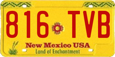 NM license plate 816TVB