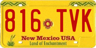NM license plate 816TVK