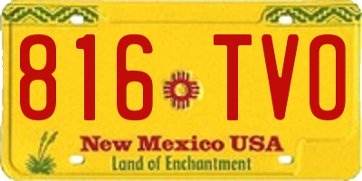 NM license plate 816TVO