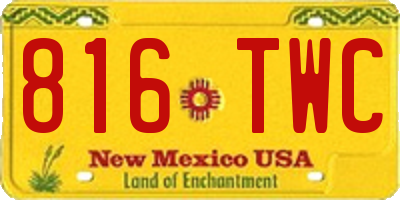 NM license plate 816TWC
