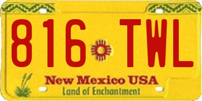 NM license plate 816TWL