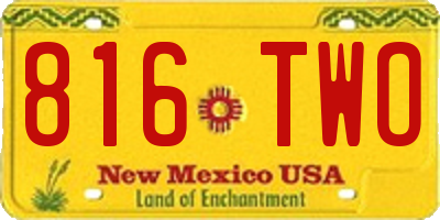 NM license plate 816TWO
