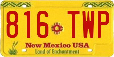 NM license plate 816TWP