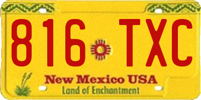 NM license plate 816TXC