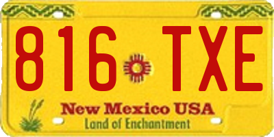 NM license plate 816TXE