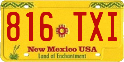 NM license plate 816TXI