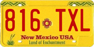 NM license plate 816TXL
