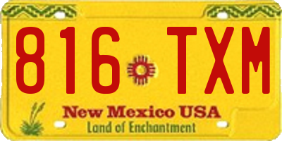 NM license plate 816TXM