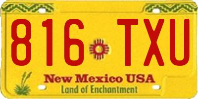 NM license plate 816TXU