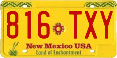 NM license plate 816TXY