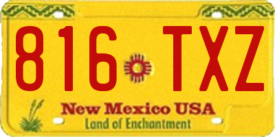 NM license plate 816TXZ