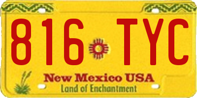 NM license plate 816TYC