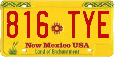 NM license plate 816TYE
