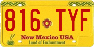 NM license plate 816TYF