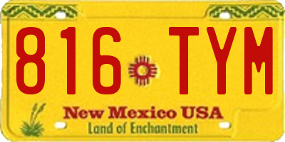 NM license plate 816TYM