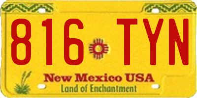 NM license plate 816TYN