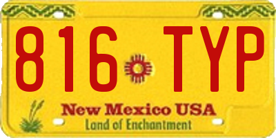 NM license plate 816TYP