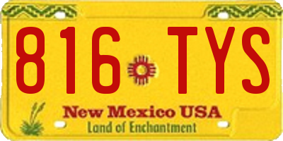 NM license plate 816TYS